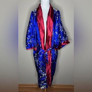 Handmade Vietnamese silk kimono robe size XL.